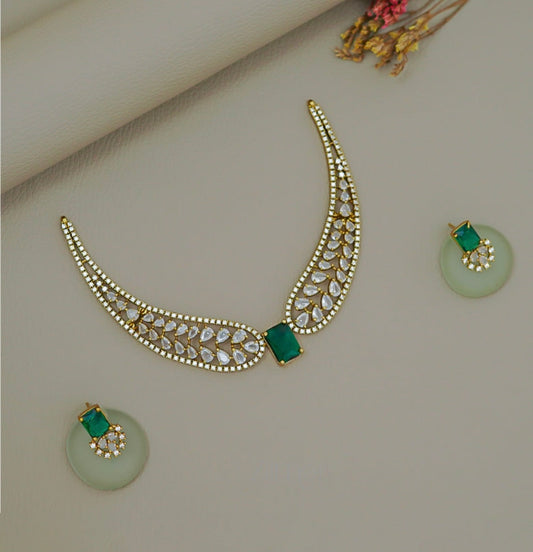 Stone Choker Necklace earing set